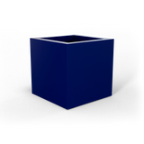 Montroy cube fiberglass planter in Matte Cobalt Blue, studio render