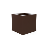 Montroy cube fiberglass planter in Matte Dark Brown