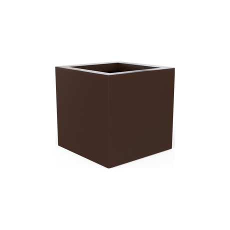 Montroy cube fiberglass planter in Matte Dark Brown