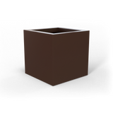 Montroy cube fiberglass planter in Matte Dark Brown, studio render