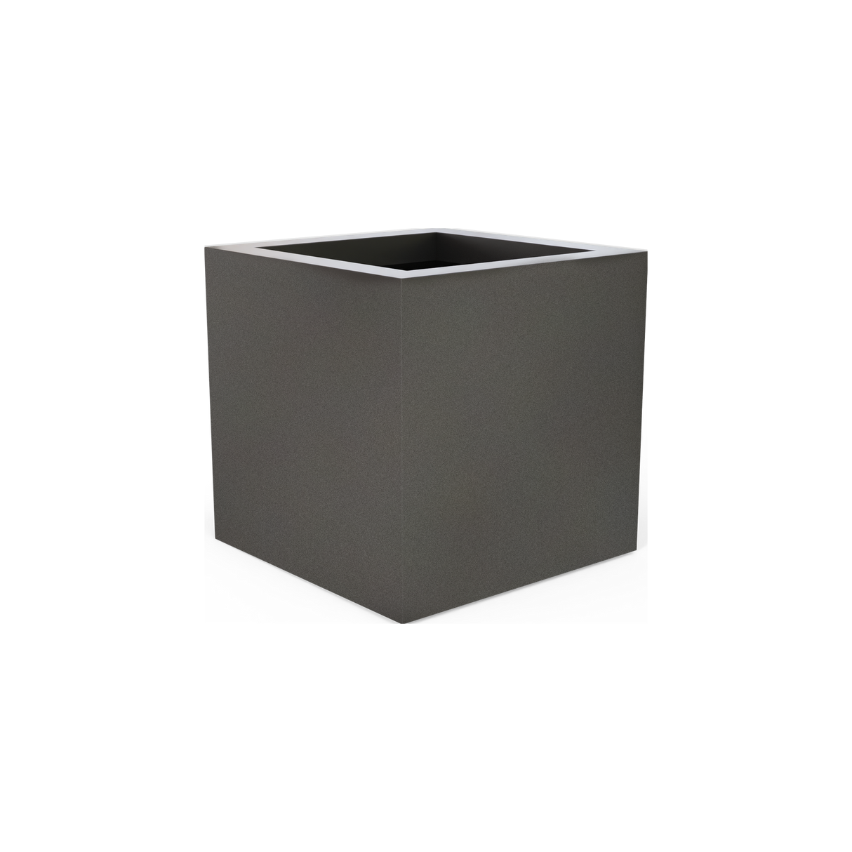 Montroy cube fiberglass planter in Matte Gunmetal