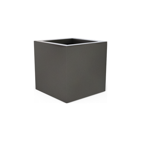 Montroy cube fiberglass planter in Matte Gunmetal