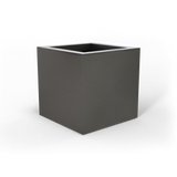 Montroy cube fiberglass planter in Matte Gunmetal, studio render