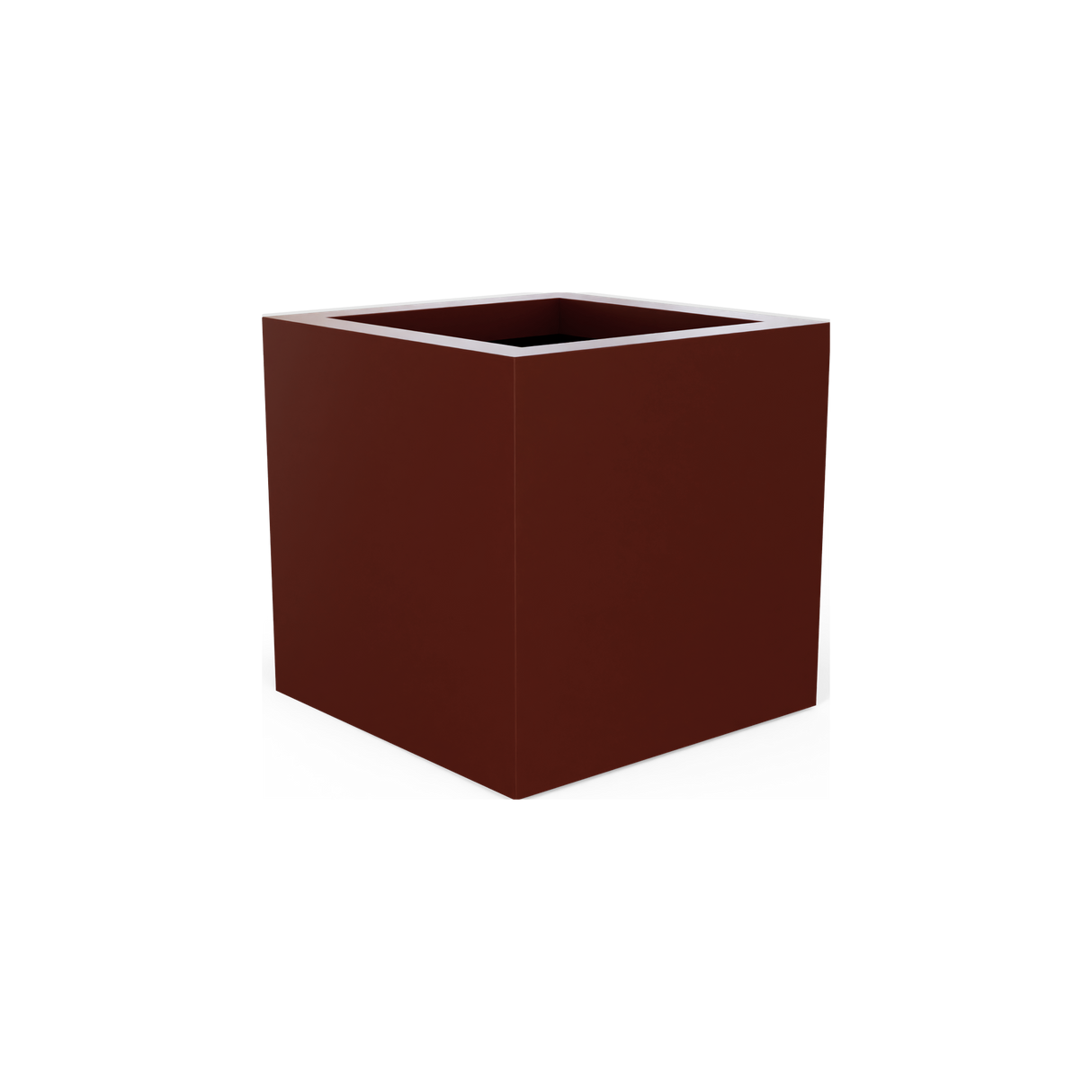 Montroy cube fiberglass planter in Matte Terra Cotta