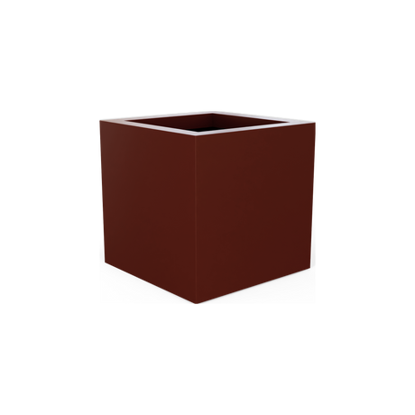 Montroy cube fiberglass planter in Matte Terra Cotta