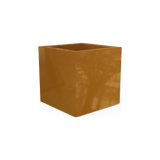 Montroy cube fiberglass planter in Metallic Bronze