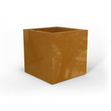 Montroy cube fiberglass planter in Metallic Bronze, studio render