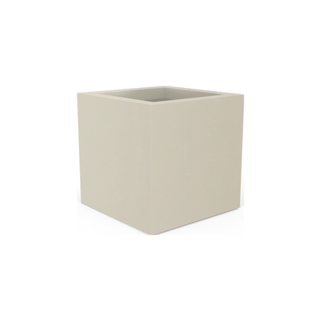 Montroy cube fiberglass planter in Satin Beige