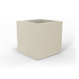 Montroy cube fiberglass planter in Satin Beige, studio render