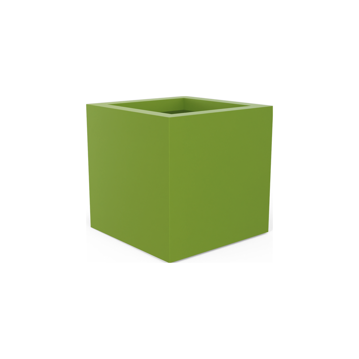 Montroy cube fiberglass planter in Satin Green