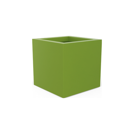 Montroy cube fiberglass planter in Satin Green