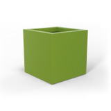 Montroy cube fiberglass planter in Satin Green, studio render
