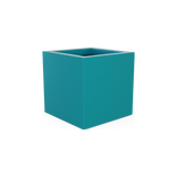 Montroy cube fiberglass planter in Satin Seafoam Green