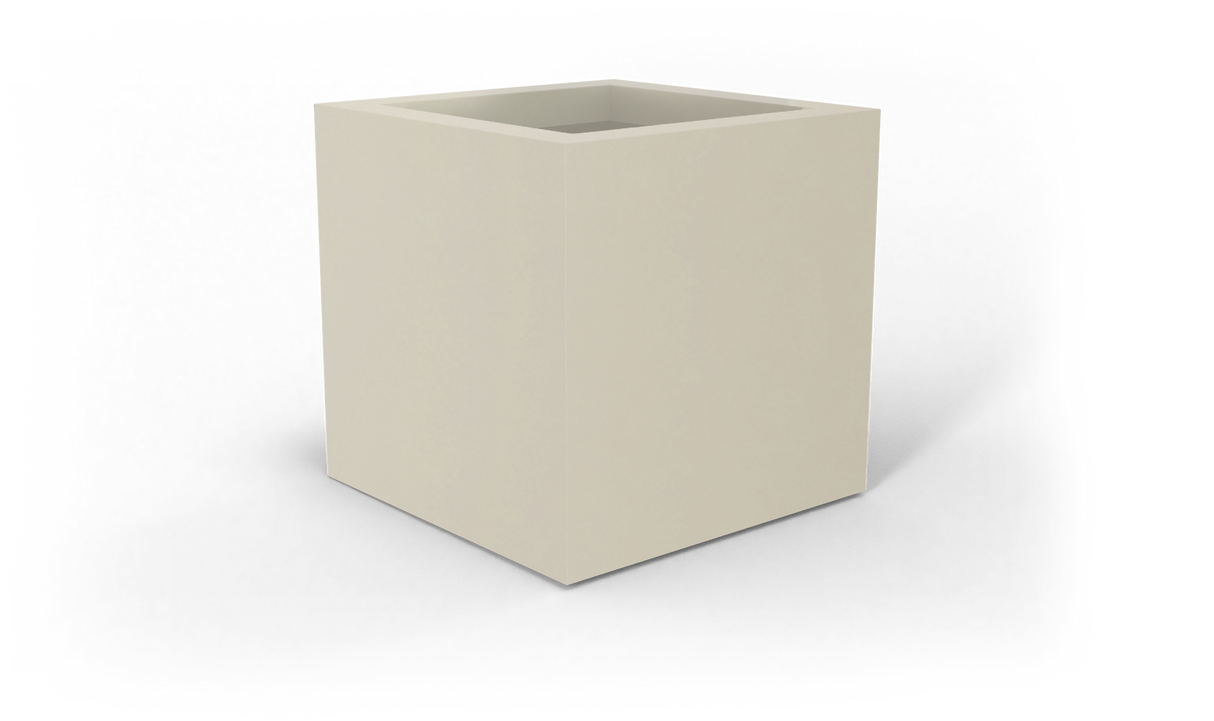 Montroy Cube Planter - Beige fiberglass finish