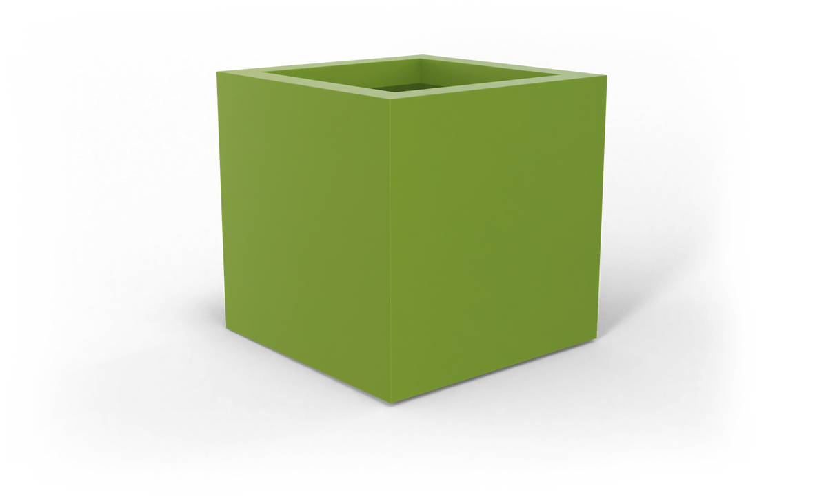Montroy Cube Planter - Green fiberglass finish