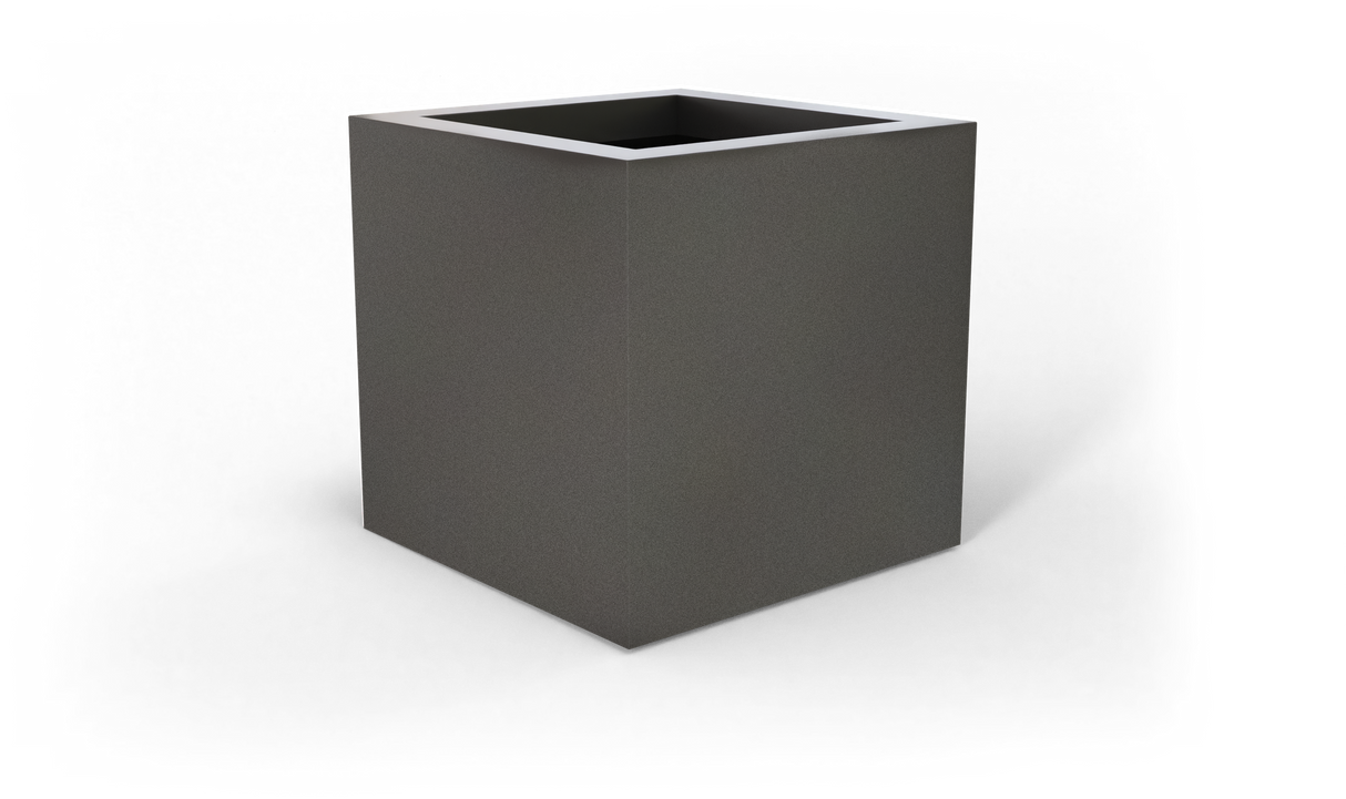 Montroy Cube Planter - Gun Metal fiberglass finish