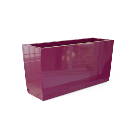 Panama tapered fiberglass planter in Gloss Eggplant, shown empty
