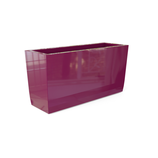 Panama tapered fiberglass planter in Gloss Eggplant, shown empty