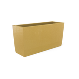 Panama tapered fiberglass planter in Gloss Metallic Gold, shown empty
