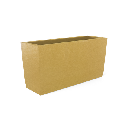 Panama tapered fiberglass planter in Gloss Metallic Gold, shown empty