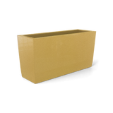 Panama tapered rectangular fiberglass planter in Gloss Metallic Gold, 36 × 12 × 18 in, studio render