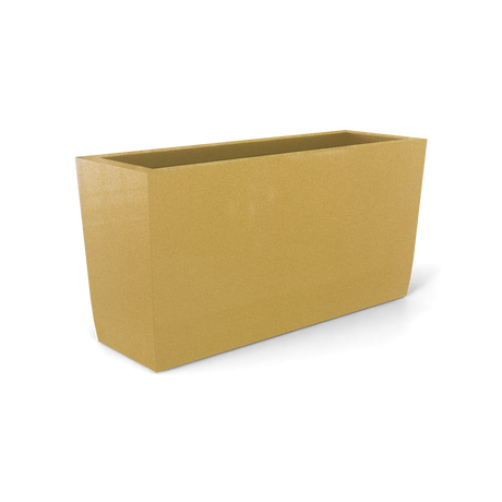 Panama tapered rectangular fiberglass planter in Gloss Metallic Gold, 36 × 12 × 18 in, studio render