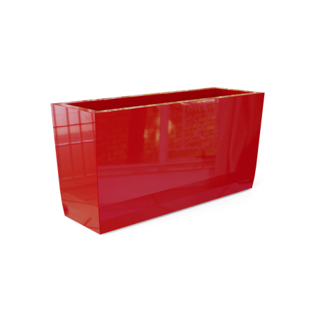 Panama tapered fiberglass planter in Gloss Red, shown empty