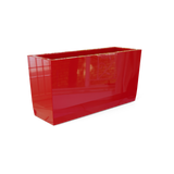 Panama tapered fiberglass planter in Gloss Red, shown empty