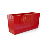 Panama tapered rectangular fiberglass planter in Gloss Red, 36 × 12 × 18 in, studio render