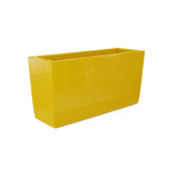 Panama tapered fiberglass planter in Gloss Saffron, shown empty