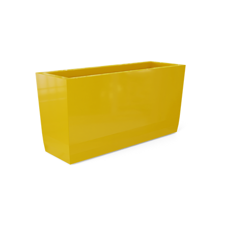 Panama tapered fiberglass planter in Gloss Saffron, shown empty