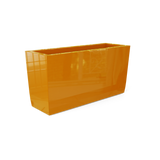 Panama tapered fiberglass planter in Gloss Tangerine, shown empty