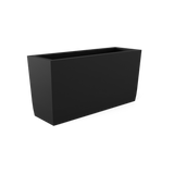Panama tapered fiberglass planter in Matte Black, shown empty