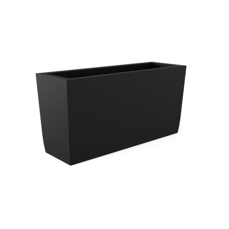 Panama tapered fiberglass planter in Matte Black, shown empty