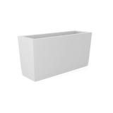 Panama tapered fiberglass planter in Matte Bright White, shown empty