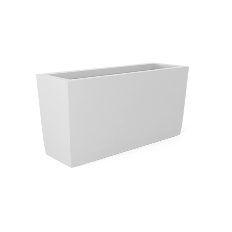 Panama tapered fiberglass planter in Matte Bright White, shown empty