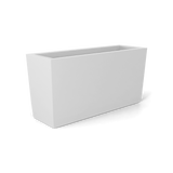 Panama tapered rectangular fiberglass planter in Matte Bright White, 36 × 12 × 18 in, studio render