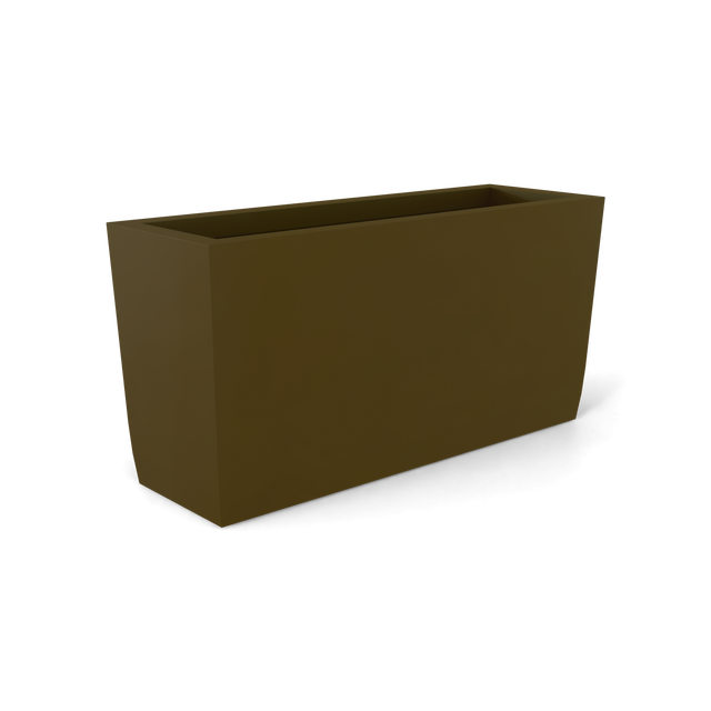 Panama tapered rectangular fiberglass planter in Matte Bronze, 36 × 12 × 18 in, studio render