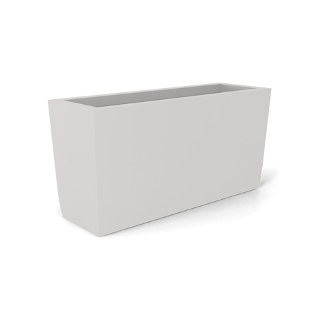 Panama tapered rectangular fiberglass planter in Matte Cement Grey, 36 × 12 × 18 in, studio render