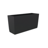Panama tapered fiberglass planter in Matte Charcoal, shown empty