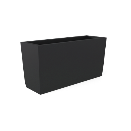 Panama tapered fiberglass planter in Matte Charcoal, shown empty