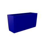 Panama tapered fiberglass planter in Matte Cobalt Blue, shown empty