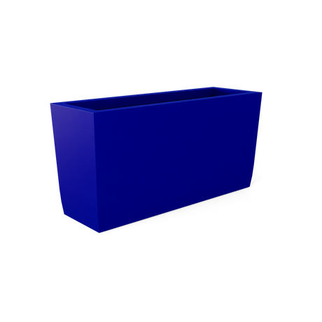 Panama tapered fiberglass planter in Matte Cobalt Blue, shown empty
