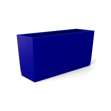 Panama tapered rectangular fiberglass planter in Matte Cobalt Blue, 36 × 12 × 18 in, studio render