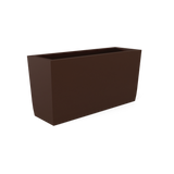 Panama tapered fiberglass planter in Matte Dark Brown, shown empty