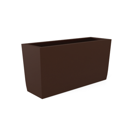 Panama tapered fiberglass planter in Matte Dark Brown, shown empty