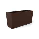 Panama tapered rectangular fiberglass planter in Matte Dark Brown, 36 × 12 × 18 in, studio render