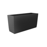 Panama tapered fiberglass planter in Matte Gunmetal, shown empty