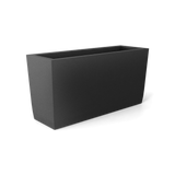 Panama tapered rectangular fiberglass planter in Matte Gunmetal, 36 × 12 × 18 in, studio render