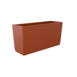 Panama tapered fiberglass planter in Matte Terra Cotta, shown empty